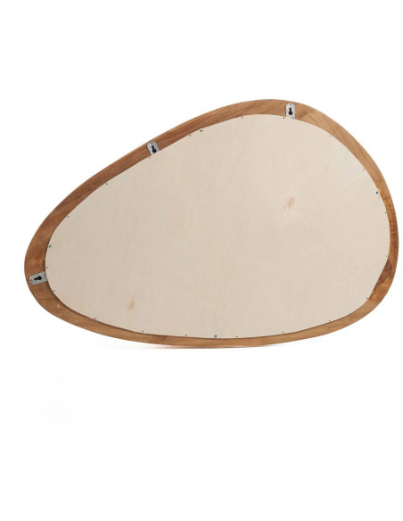 Grand Miroir mural Organique 80x56 Bois de teck Naturel Organic 