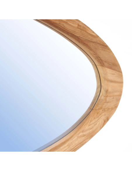 Grand Miroir mural Organique 80x56 Bois de teck Naturel Organic 