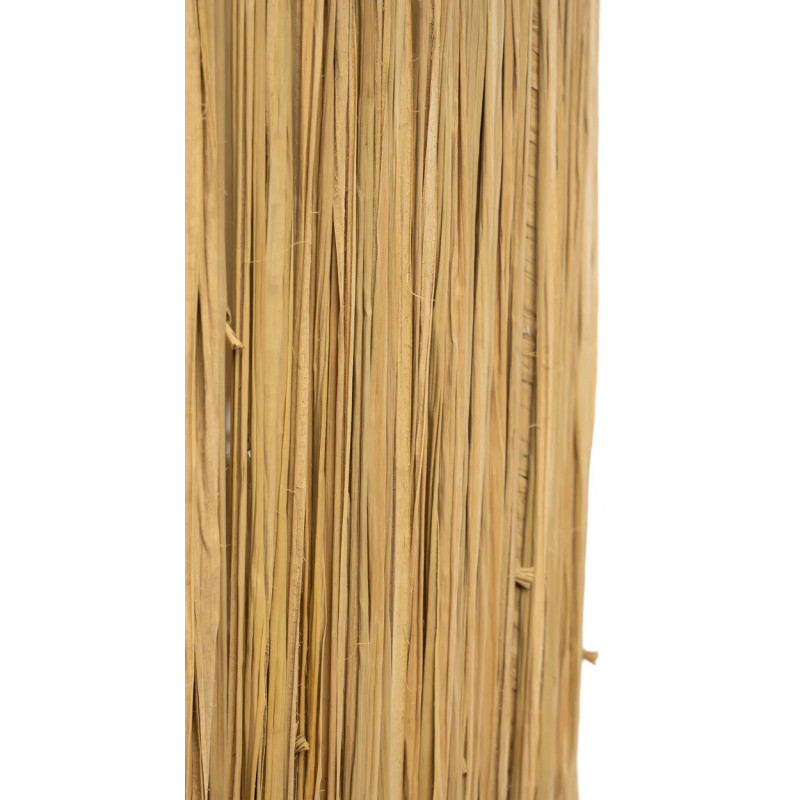 Lampe à poser originale Hauteur 51 cm en Terre cuite Blanc Rotin Herbe Naturel The Molokai 