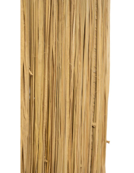 Lampe à poser originale Hauteur 51 cm en Terre cuite Blanc Rotin Herbe Naturel The Molokai 