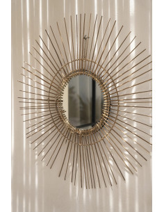 Miroir Mural Rond 80 cm en Rotin Naturel The Tropical 