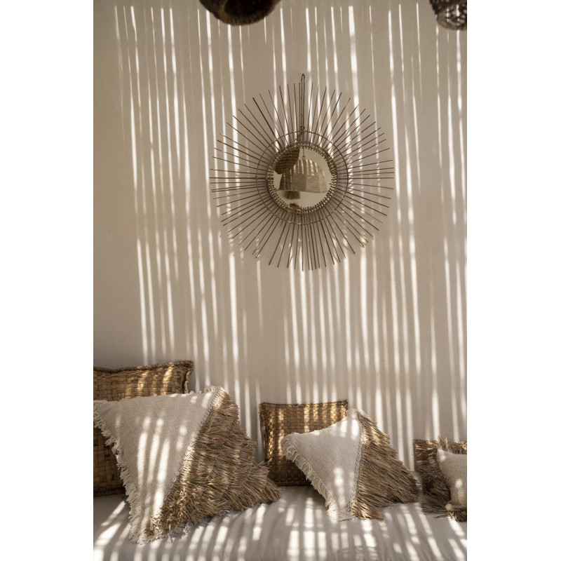 Miroir Mural Rond 80 cm en Rotin Naturel The Tropical 