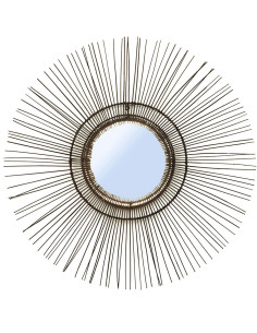 Miroir Mural Rond 85 cm en Rotin Noir The Tropical 