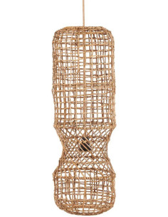 Grand Abat-jour bohème original Hauteur 75 cm Feuille de bananier Naturel Tressé The GuanYin 