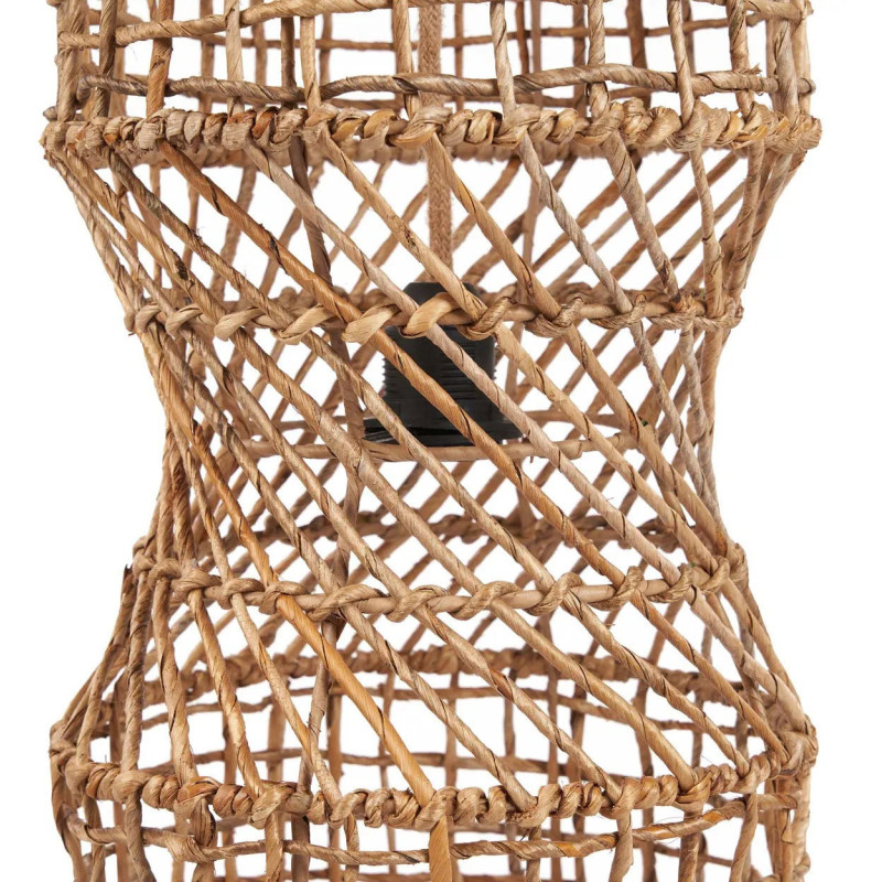 Grand Abat-jour bohème original Hauteur 75 cm Feuille de bananier Naturel Tressé The GuanYin 