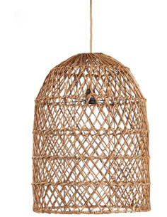 Abat-jour bohème Cloche 45 cm Feuille de bananier Naturel Tressé The Xiomara 