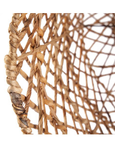 Abat-jour bohème Cloche 45 cm Feuille de bananier Naturel Tressé The Xiomara 