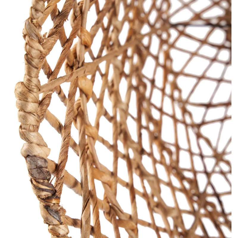 Abat-jour bohème Cloche 45 cm Feuille de bananier Naturel Tressé The Xiomara 