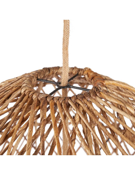 Abat-jour bohème Cloche 45 cm Feuille de bananier Naturel Tressé The Xiomara 