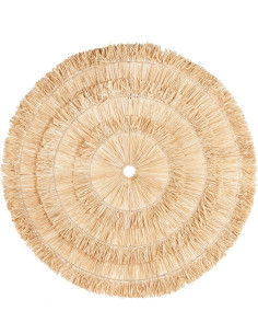Décoration murale bohème chic ronde 85 cm Sisal Naturel Tressé The Sehseh 