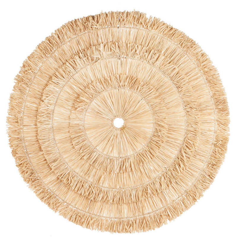 Décoration murale bohème chic ronde 85 cm Sisal Naturel Tressé The Sehseh 