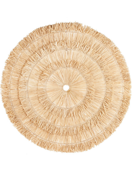 Décoration murale bohème chic ronde 85 cm Sisal Naturel Tressé The Sehseh 