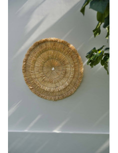 Décoration murale bohème chic ronde 85 cm Sisal Naturel Tressé The Sehseh 