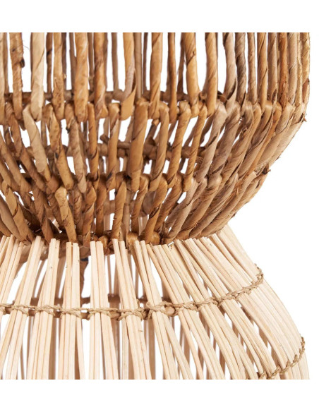 Grand Abat-jour bohème Cylindre Hauteur 70 cm Feuille de bananier Rotin Naturel Tressé The ChemChem 