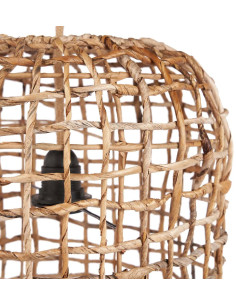Grand Abat-jour bohème filet Hauteur 54 cm Feuille de bananier Naturel Tressé The Kuso 