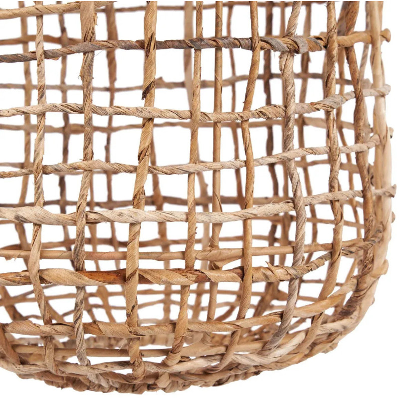 Grand Abat-jour bohème filet Hauteur 54 cm Feuille de bananier Naturel Tressé The Kuso 