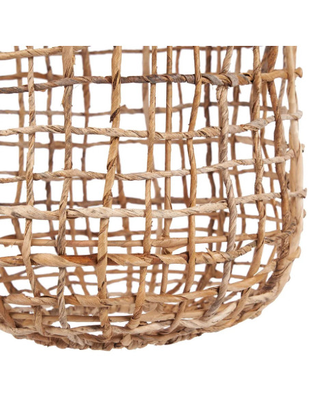 Grand Abat-jour bohème filet Hauteur 54 cm Feuille de bananier Naturel Tressé The Kuso 