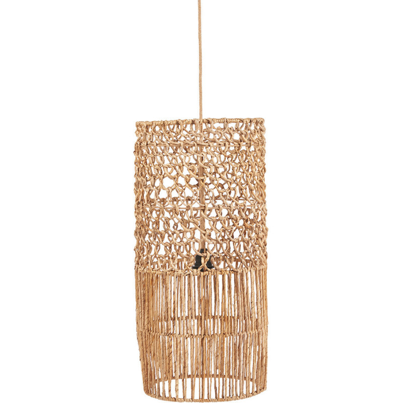 Abat-jour bohème cylindre Hauteur 67 cm Feuille de bananier Naturel Tressé The Takuhanki 