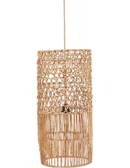 Abat-jour bohème cylindre Hauteur 67 cm Feuille de bananier Naturel Tressé The Takuhanki 