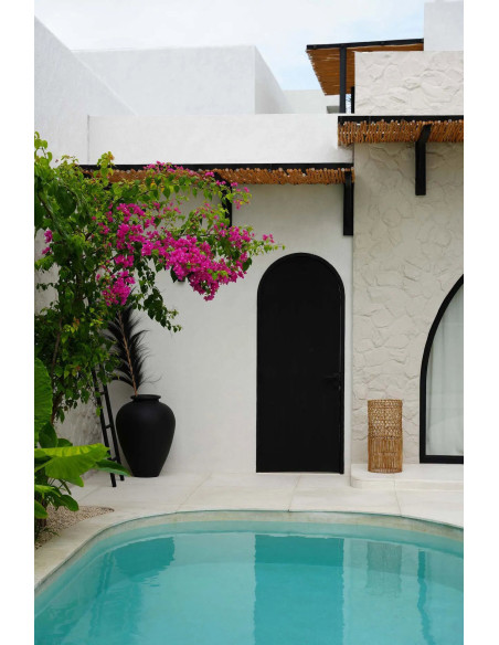 Abat-jour bohème cylindre Hauteur 67 cm Feuille de bananier Naturel Tressé The Takuhanki 