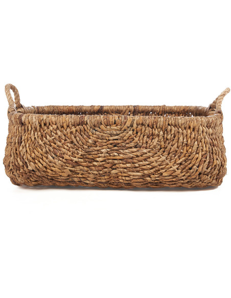 Grand Panier de rangement 2 poignées Rectangulaire 68 cm Feuille de bananier Naturel Tressé The Rayah 