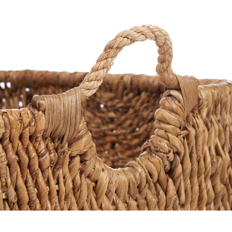 Grand Panier de rangement 2 poignées Rectangulaire 68 cm Feuille de bananier Naturel Tressé The Rayah 