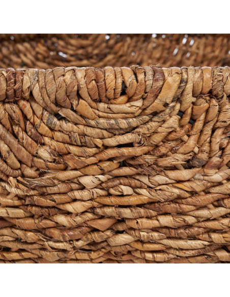 Grand Panier de rangement 2 poignées Rectangulaire 68 cm Feuille de bananier Naturel Tressé The Rayah 