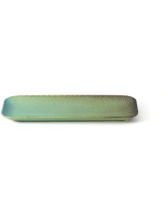 Grande Assiette plate japonaise wabi-sabi Rectangulaire 36 cm Céramique Bleu lagon The Lagoon 