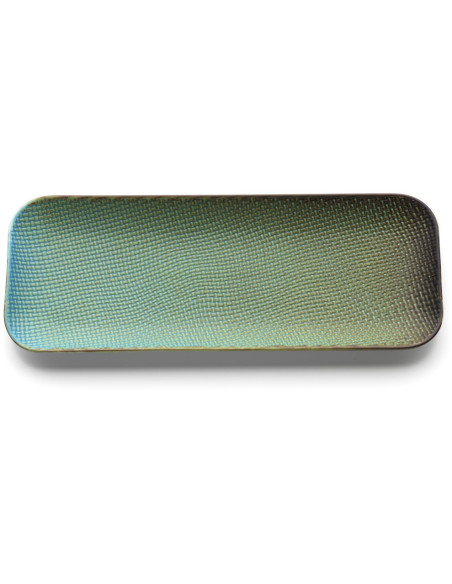 Grande Assiette plate japonaise wabi-sabi Rectangulaire 36 cm Céramique Bleu lagon The Lagoon 