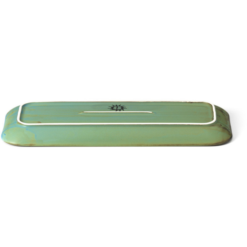 Grande Assiette plate japonaise wabi-sabi Rectangulaire 36 cm Céramique Bleu lagon The Lagoon 