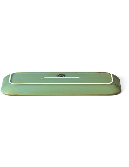 Grande Assiette plate japonaise wabi-sabi Rectangulaire 36 cm Céramique Bleu lagon The Lagoon 