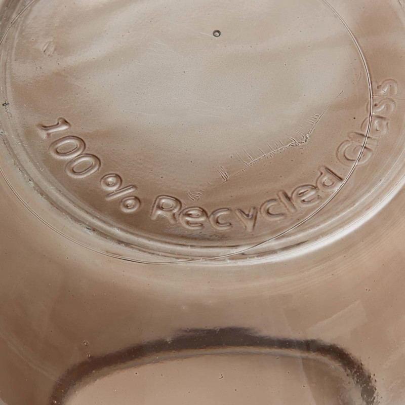 Vase moderne Goutte Hauteur 23 cm Verre recyclé Beige Transparent The Qiezi 