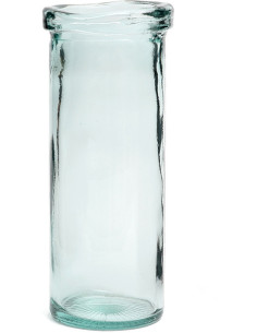 Vase moderne Cylindrique Hauteur 36 cm Verre recyclé Bleu Transparent The Jiandan 