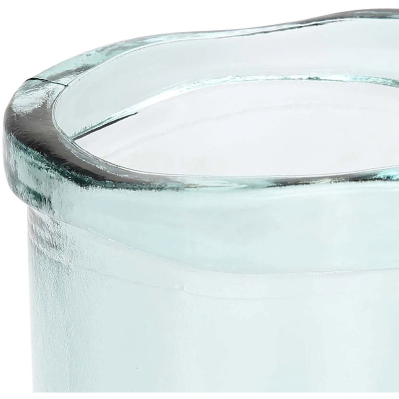 Vase moderne Cylindrique Hauteur 36 cm Verre recyclé Bleu Transparent The Jiandan 