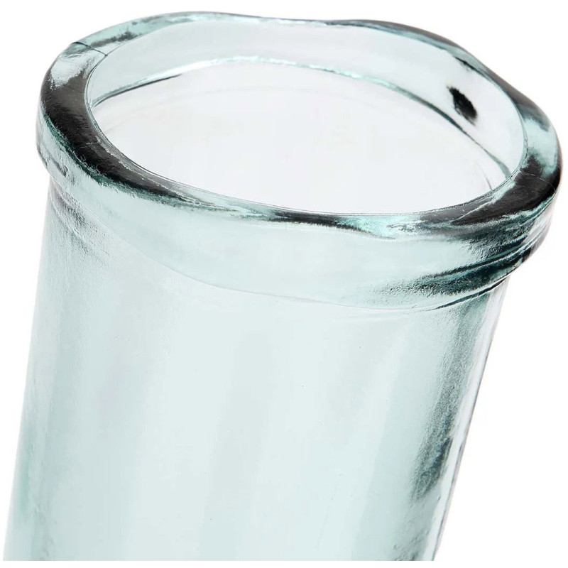 Vase moderne Cylindrique Hauteur 36 cm Verre recyclé Bleu Transparent The Jiandan 