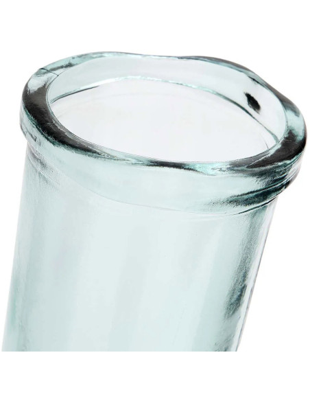 Vase moderne Cylindrique Hauteur 36 cm Verre recyclé Bleu Transparent The Jiandan 