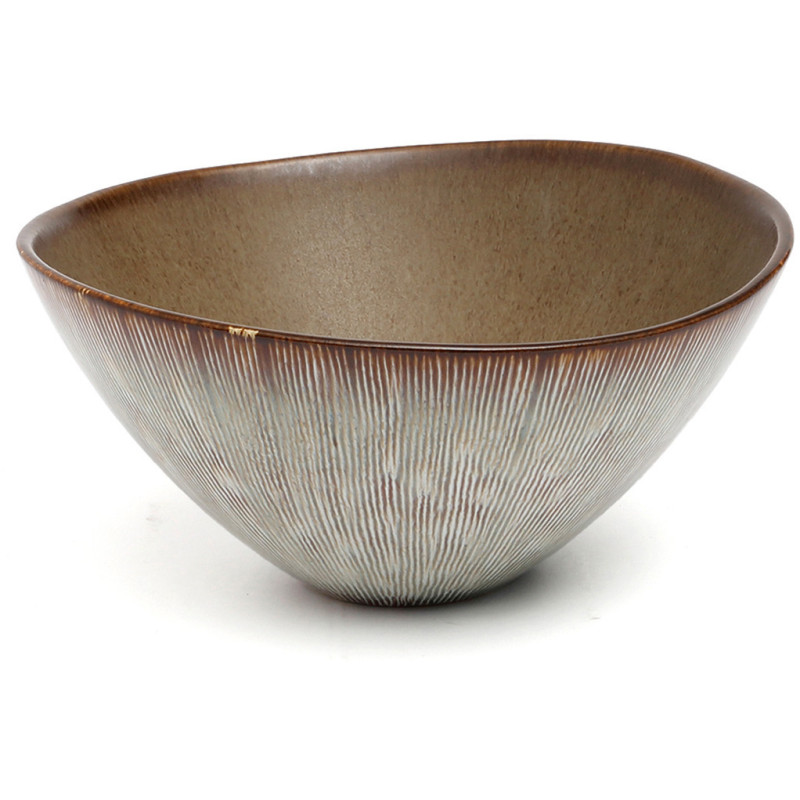 Saladier rond 19 cm Grès Greige Marron The Peniche 