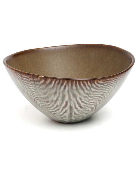 Saladier rond 19 cm Grès Greige Marron The Peniche 