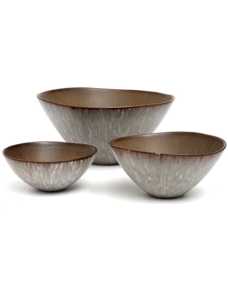 Saladier rond 19 cm Grès Greige Marron The Peniche 