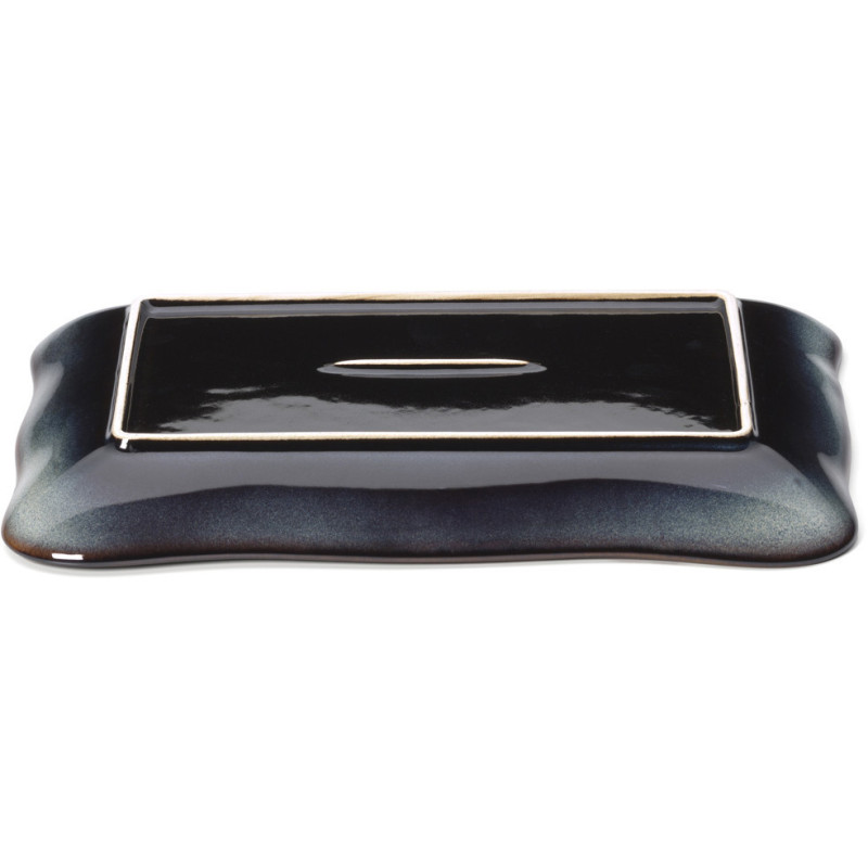 Assiette plate japonaise Rectangulaire 30 cm Céramique Gris Marron The Lotus Ice 