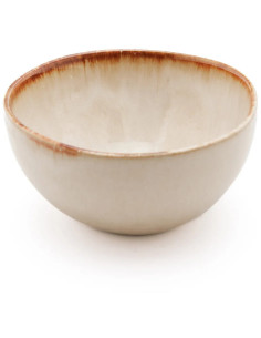 Bol à céréales rond 15 cm Grès Blanc cassé Marron The Cascais 