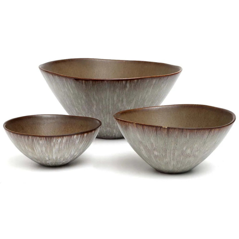 Bol à céréales rond 16 cm Grès Greige Marron The Peniche 