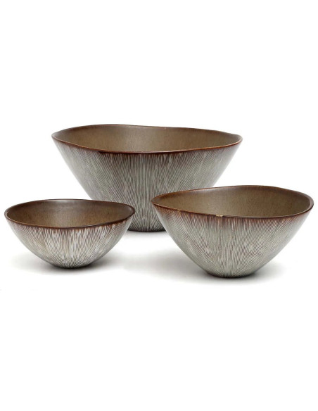 Bol à céréales rond 16 cm Grès Greige Marron The Peniche 