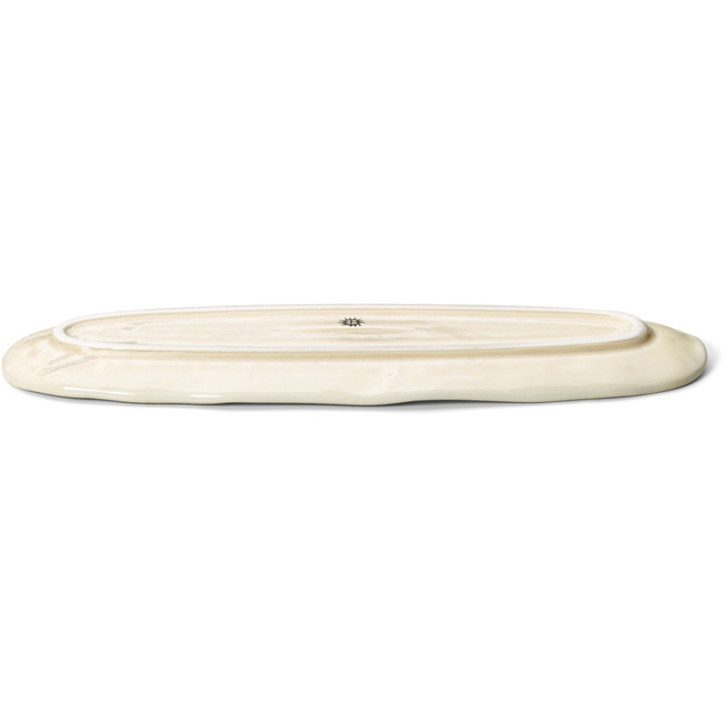 Grand Plat japonais wabi-sabi Ovale 40 cm Céramique Blanc Miel The Da Rocha 