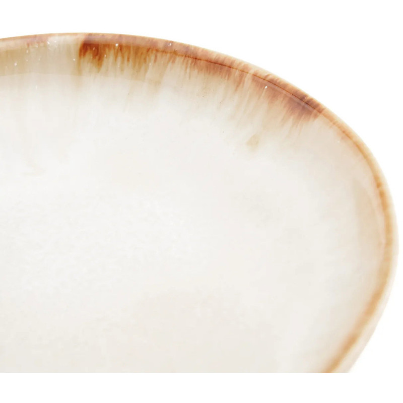 Assiette à dessert ronde 17 cm Grès Blanc cassé Marron The Cascais 