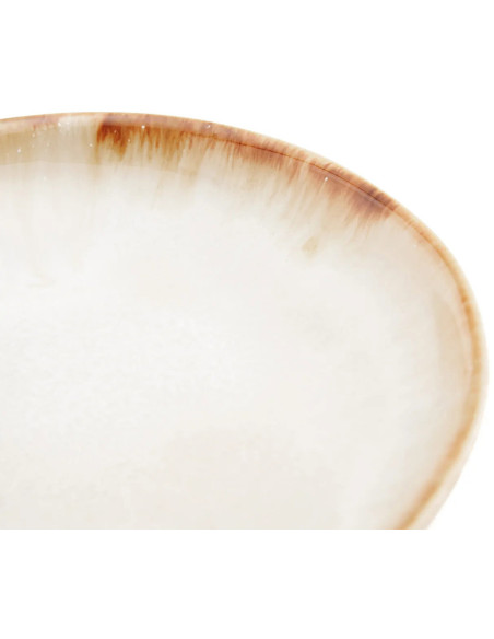 Assiette à dessert ronde 17 cm Grès Blanc cassé Marron The Cascais 