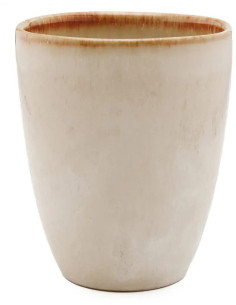 Gobelet Tasse à espresso Hauteur 10 cm Grès Blanc cassé Marron The Cascais 