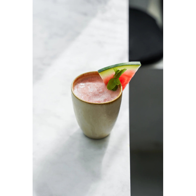 Gobelet Tasse à espresso Hauteur 10 cm Grès Blanc cassé Marron The Cascais 