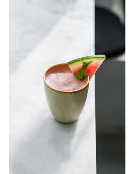 Gobelet Tasse à espresso Hauteur 10 cm Grès Blanc cassé Marron The Cascais 