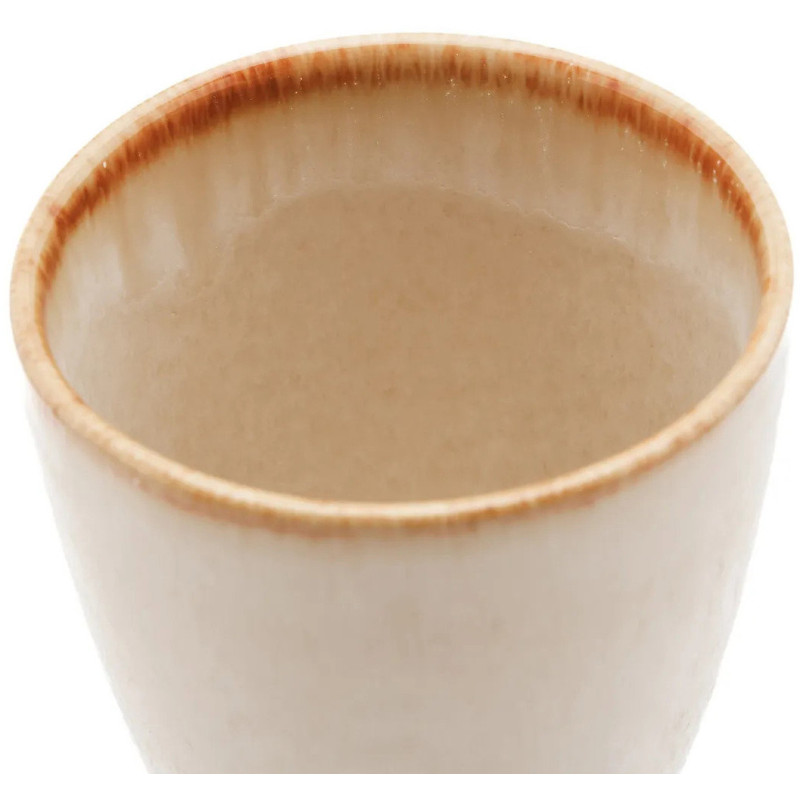 Gobelet Tasse à espresso Hauteur 10 cm Grès Blanc cassé Marron The Cascais 